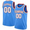 Custom Powder Blue White-Orange Authentic Basketball Jersey