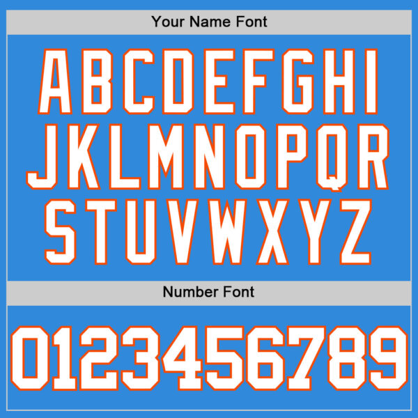 Custom Powder Blue White-Orange Authentic Basketball Jersey