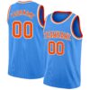 Custom Powder Blue Orange-White Authentic Basketball Jersey