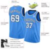 Custom Powder Blue White-Black Authentic Basketball Jersey