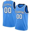 Custom Powder Blue White-Black Authentic Basketball Jersey