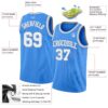 Custom Powder Blue White-Gray Authentic Basketball Jersey