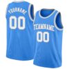Custom Powder Blue White-Gray Authentic Basketball Jersey