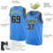 Custom Powder Blue Navy-Gold Authentic Basketball Jersey