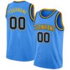 Custom Powder Blue Navy-Gold Authentic Basketball Jersey