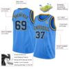 Custom Powder Blue Royal-Gold Authentic Basketball Jersey
