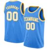 Custom Powder Blue White-Gold Authentic Basketball Jersey