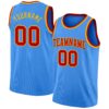 Custom Powder Blue Red-Gold Authentic Basketball Jersey