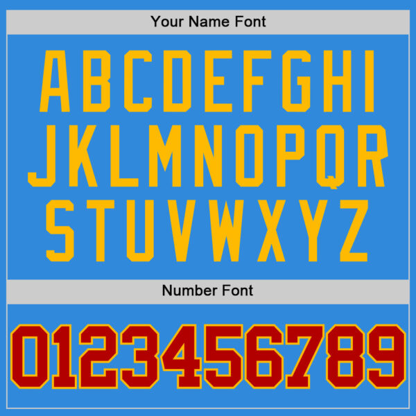 Custom Powder Blue Red-Gold Authentic Basketball Jersey