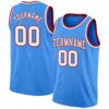 Custom Powder Blue White-Red Authentic Basketball Jersey