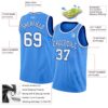 Custom Powder Blue White-Royal Authentic Basketball Jersey