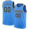 Custom Powder Blue Black-Cream Authentic Basketball Jersey