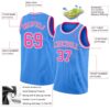Custom Powder Blue Pink-White Authentic Basketball Jersey