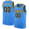 Custom Powder Blue Black-Gold Authentic Basketball Jersey