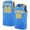 Custom Powder Blue Gold-White Authentic Basketball Jersey
