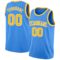 Custom Powder Blue Gold-White Authentic Basketball Jersey