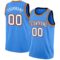 Custom Powder Blue White Navy Orange-Gold Authentic Basketball Jersey