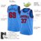 Custom Powder Blue Red-Navy Authentic Basketball Jersey