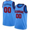 Custom Powder Blue Red-Navy Authentic Basketball Jersey