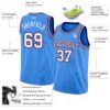 Custom Powder Blue White Royal-Red Authentic Basketball Jersey
