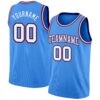 Custom Powder Blue White Royal-Red Authentic Basketball Jersey