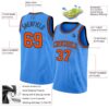 Custom Powder Blue Orange-Black Authentic Basketball Jersey
