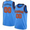 Custom Powder Blue Orange-Black Authentic Basketball Jersey