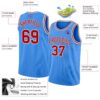Custom Powder Blue Red-White Authentic Basketball Jersey