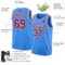 Custom Powder Blue Red-White Authentic Basketball Jersey