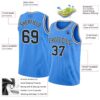 Custom Powder Blue Black-White Authentic Basketball Jersey