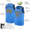 Custom Powder Blue Old Gold-Black Authentic Basketball Jersey