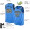 Custom Powder Blue Old Gold-Black Authentic Basketball Jersey