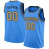 Custom Powder Blue Old Gold-Black Authentic Basketball Jersey