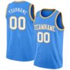 Custom Powder Blue White-Old Gold Authentic Basketball Jersey