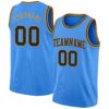 Custom Powder Blue Black-Old Gold Authentic Basketball Jersey