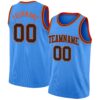 Custom Powder Blue Black-Orange Authentic Basketball Jersey