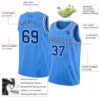 Custom Powder Blue Royal-White Authentic Basketball Jersey
