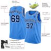 Custom Powder Blue Navy-White Authentic Basketball Jersey