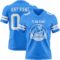 PowderBlue0337-1 Custom Powder Blue White Authentic Football Jersey