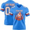 Custom Powder Blue White-Orange Authentic Football Jersey