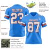 Custom Powder Blue White-Orange Authentic Football Jersey