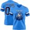 PowderBlue0346-1 Custom Powder Blue Navy-White Authentic Football Jersey