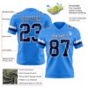 Custom Powder Blue Navy-White Authentic Football Jersey