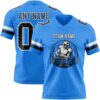 Custom Powder Blue Black-White Authentic Football Jersey