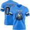PowderBlue0351-1 Custom Powder Blue Black-White Authentic Football Jersey