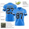 Custom Powder Blue Black-White Authentic Football Jersey