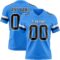 PowderBlue0351 Custom Powder Blue Black-White Authentic Football Jersey