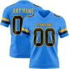 Custom Powder Blue Black-Gold Authentic Football Jersey