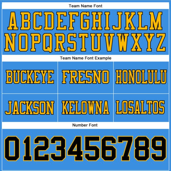 Custom Powder Blue Black-Gold Authentic Football Jersey