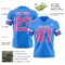 PowderBlue0357-2 Custom Powder Blue Pink-White Authentic Football Jersey